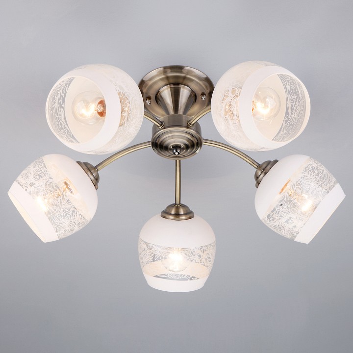 Люстра на штанге Eurosvet Cheryl 30118/5 античная бронза