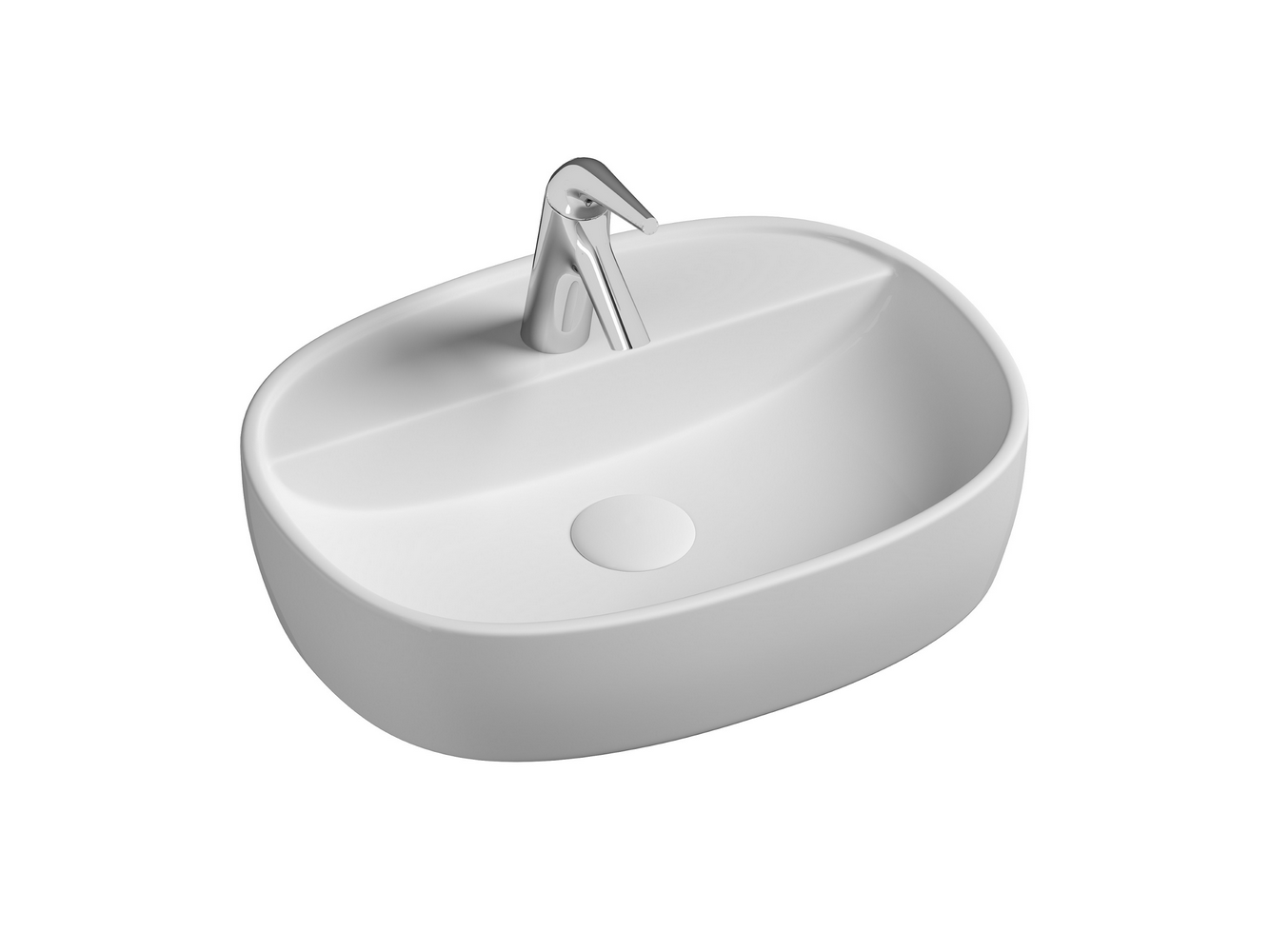 Умывальник накладной Element 500x380x120мм, с плоскостью под смеситель