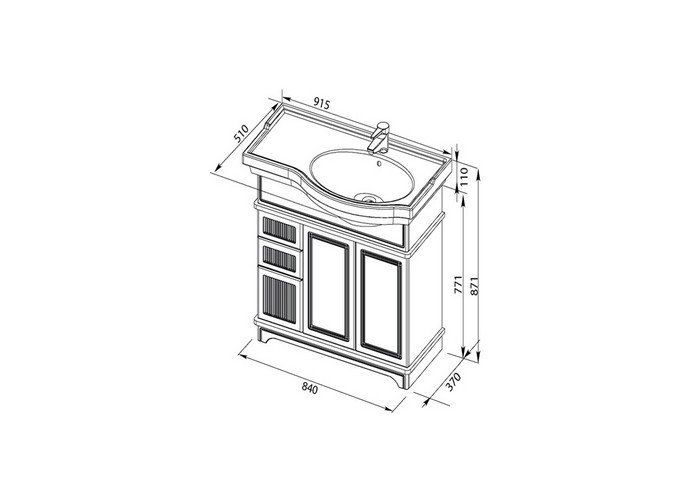 Раковина со столешницей Aquanet Shenxin 90 R 9116B (00176639)