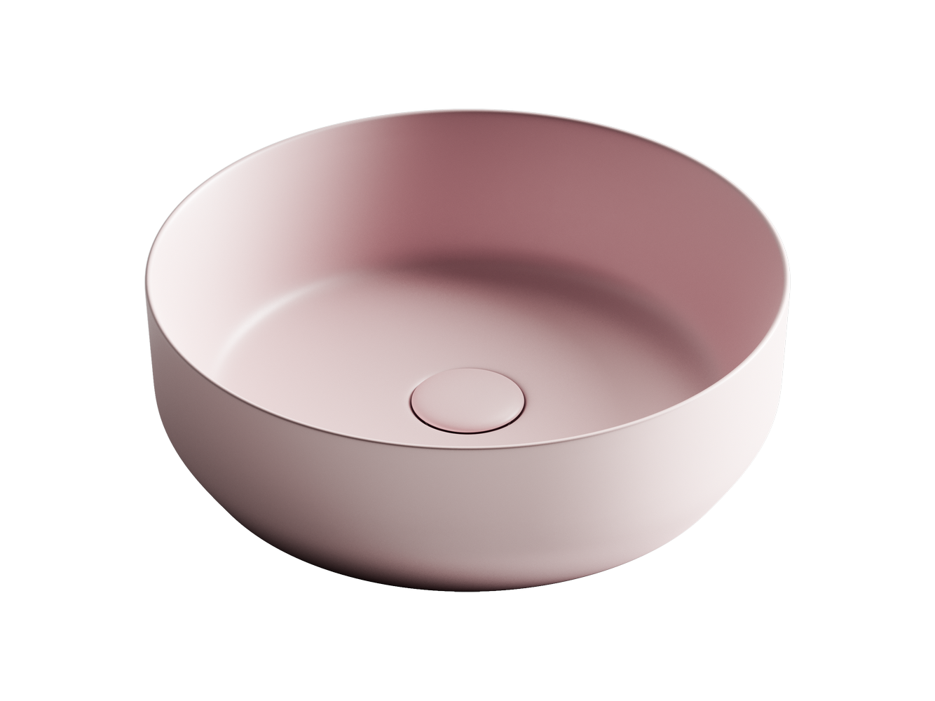 Умывальник чаша накладная круглая (цвет Розовый Матовый) Element 390x390x120мм