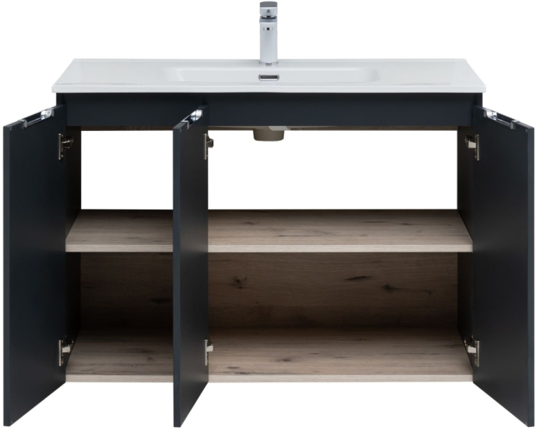 Тумба под раковину Aquanet Алвита New 100 3 дверцы, антрацит 00277531