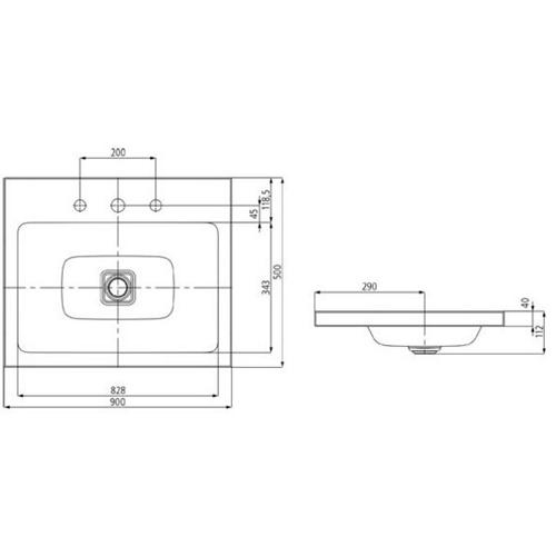 Раковина встраиваемая Kaldewei Cono 90x50 mod. 3084 902006013001