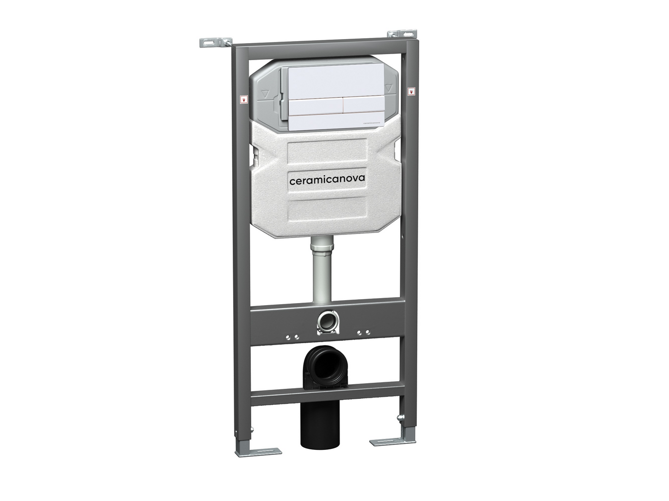 Инсталляция с кнопкой CERAMICANOVA CN1002W Система инсталляции для унитазов CERAMICANOVA Envision с кнопкой смыва Flat цвет белый, креп