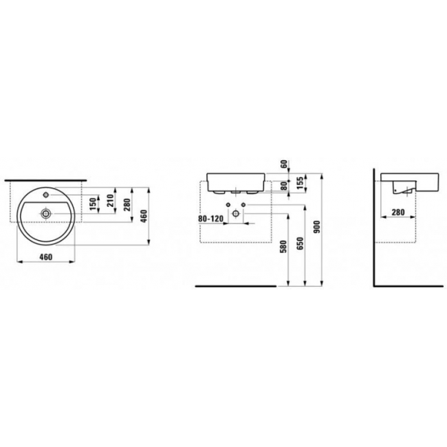Раковина Laufen Living City 46x46 8.1343.1.000.104.1