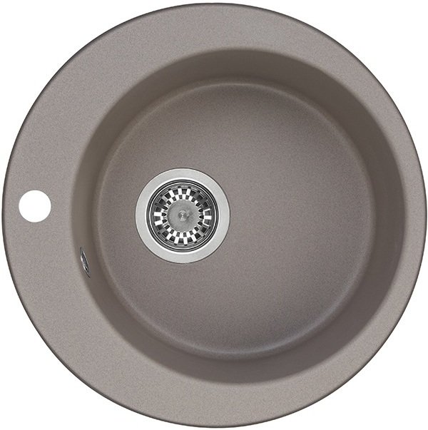 Мойка кухонная Aquaton Иверия круглая 480мм серый шелк 1A711032IV250