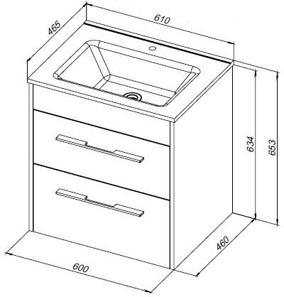 Мебель для ванной Aquanet Августа 60 белый (ручка хром) 00281158