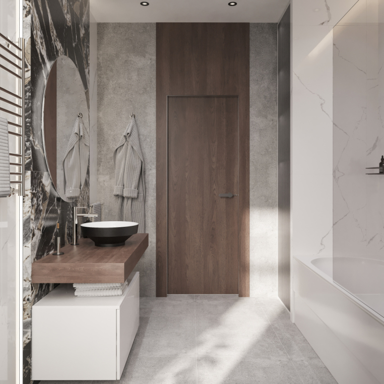 Мебель для ванной Stworki Ольборг 120 столешница дуб карпентер, без отверстий, с тумбой 80, с раковиной Vitra Water jewels