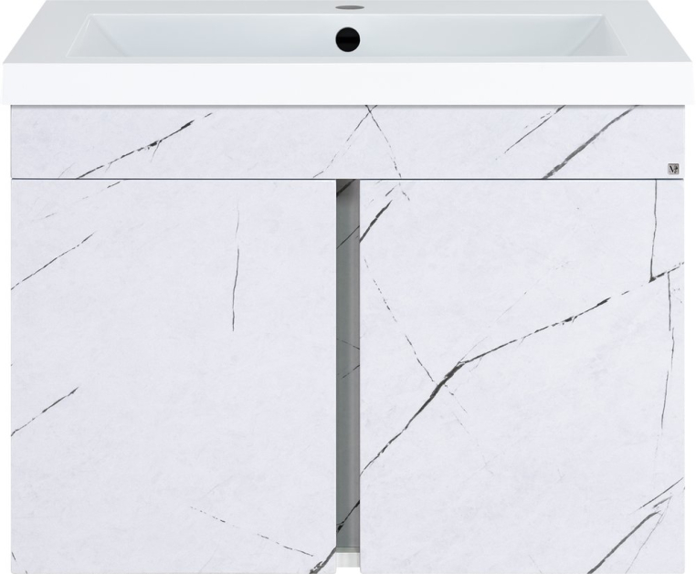 Тумба с раковиной Misty Торос 75, белый мрамор (П-Тор01075-0521Пр+4627173210317)
