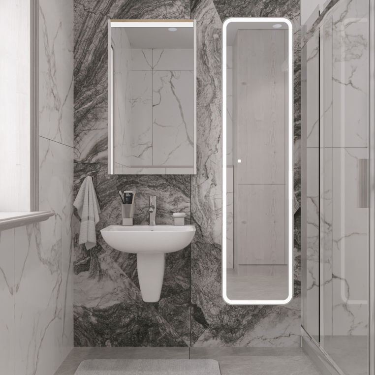 Комплект раковина с полупьедесталом  Раковина Stworki Дублин 50 + Сифон для раковины Wirquin Минор с отводом для стиральной машины + Полупьедестал STW