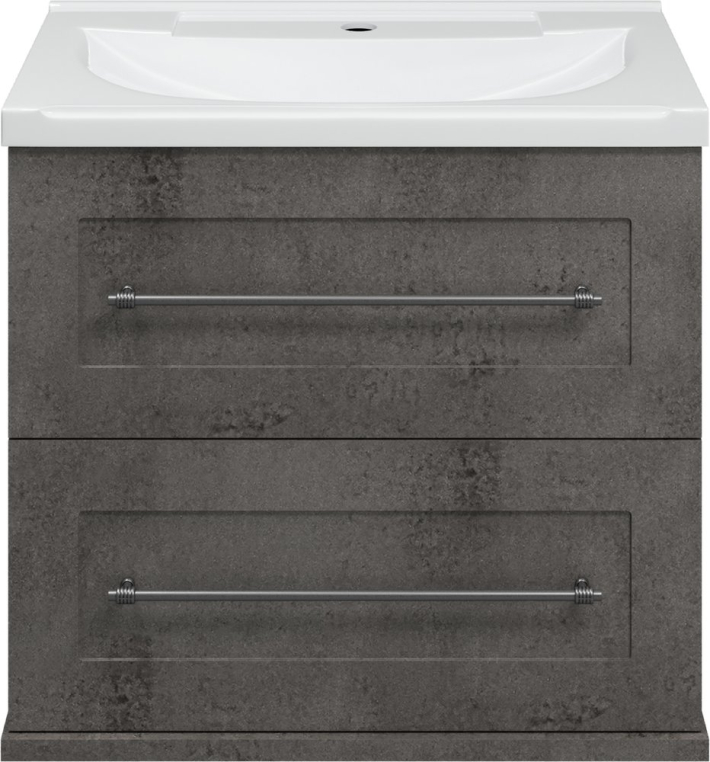 Тумба с раковиной Misty Марта 60 подвесная, темный бетон (П-Мрт-01060-2513П+Р-Евв14060-Д)