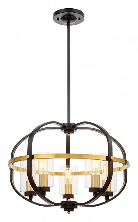 Люстра на штанге LUMINA DECO Monterey LDP 1141-5 BK+MD