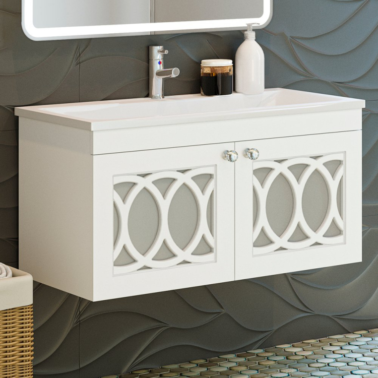 Тумба с раковиной Misty Тондо 80 (П-Тон09080-012+Р-Евв14080-Д)