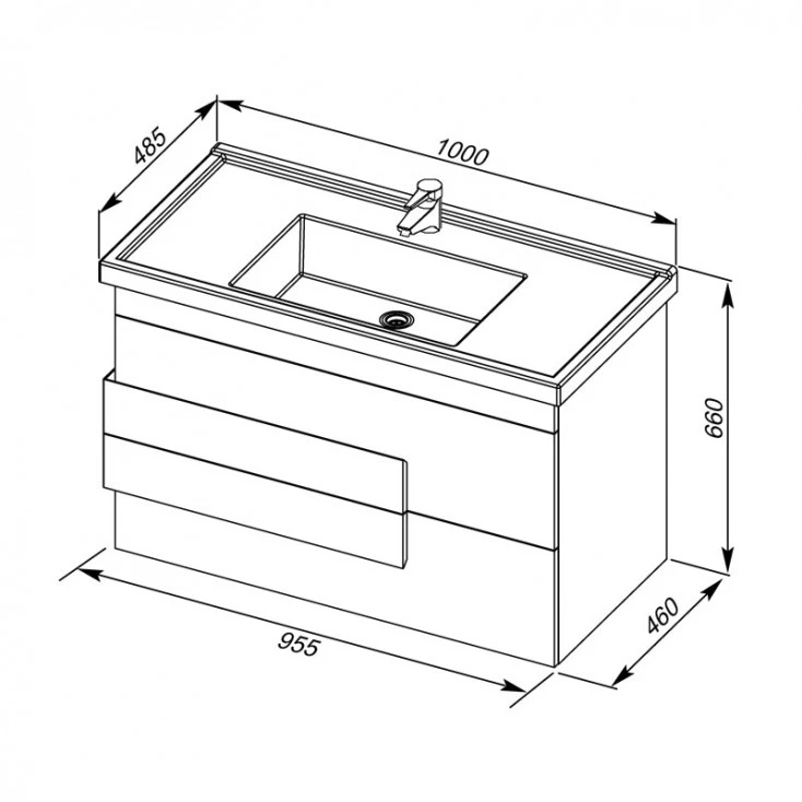 Раковина для тумбы Aquanet Flat 100 812-100