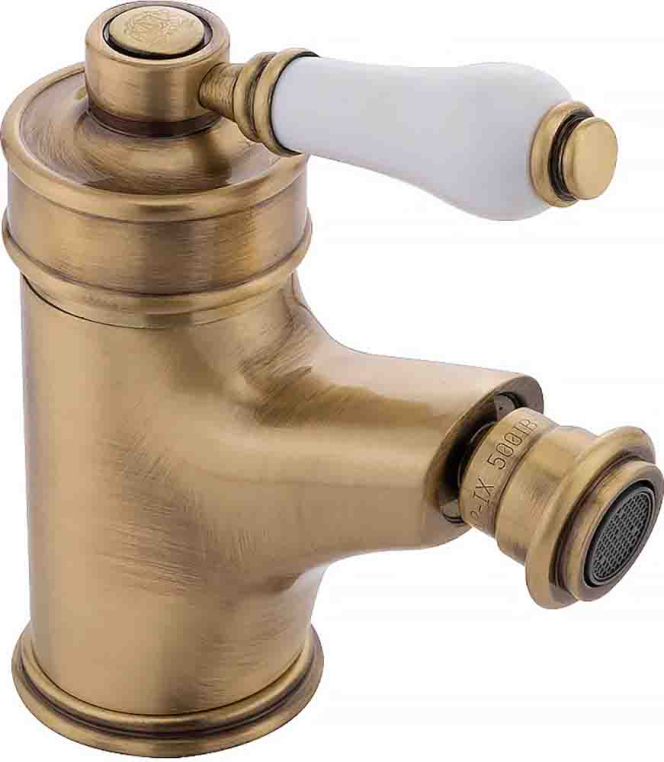 Смеситель для биде Migliore Ermitage 18610 ручка сверху белая бронза