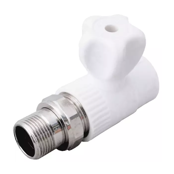 Кран шаровой PP-R белый Дн 25х1/2" НР прямой для радиатора VALFEX 10149125