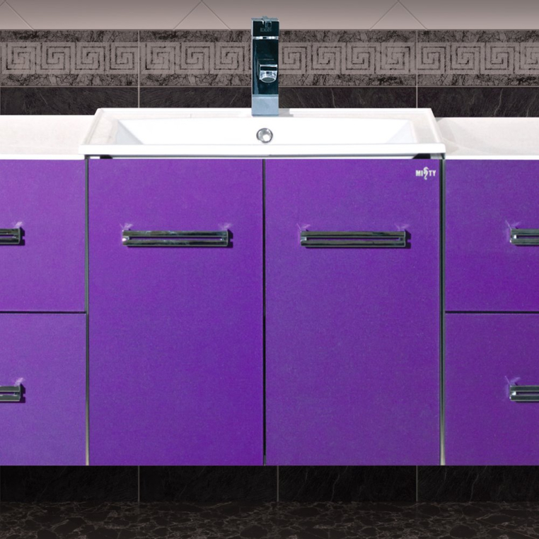 Тумба с раковиной Misty Атланта 60 сиреневая (Л-Атл01060-15ПрПо+Р-Атл14060-Д)