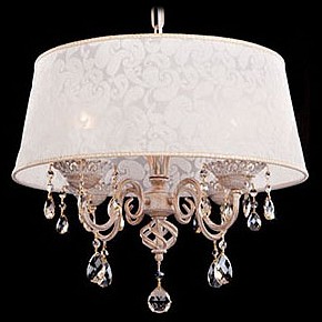 Подвесной светильник Eurosvet Malena 10008/4 белый с золотом/тонированный хрусталь Strotskis