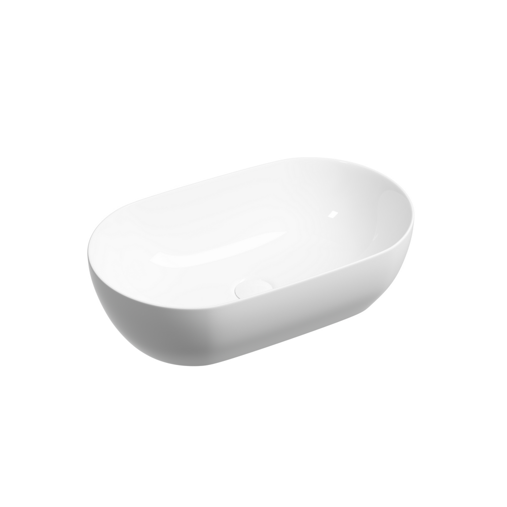 Раковина накладная овальной формы CERAMICANOVA Twist 500x300x140, цвет белый, арт. CN12001