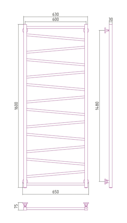 Полотенцесушитель водяной Сунержа Сирокко 65x160 071-0253-1660 хром
