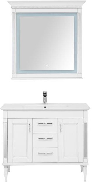 Комплект мебели для ванной Aquanet Селена 105 белый/серебро (3 ящика, 2 дверцы) 00233129