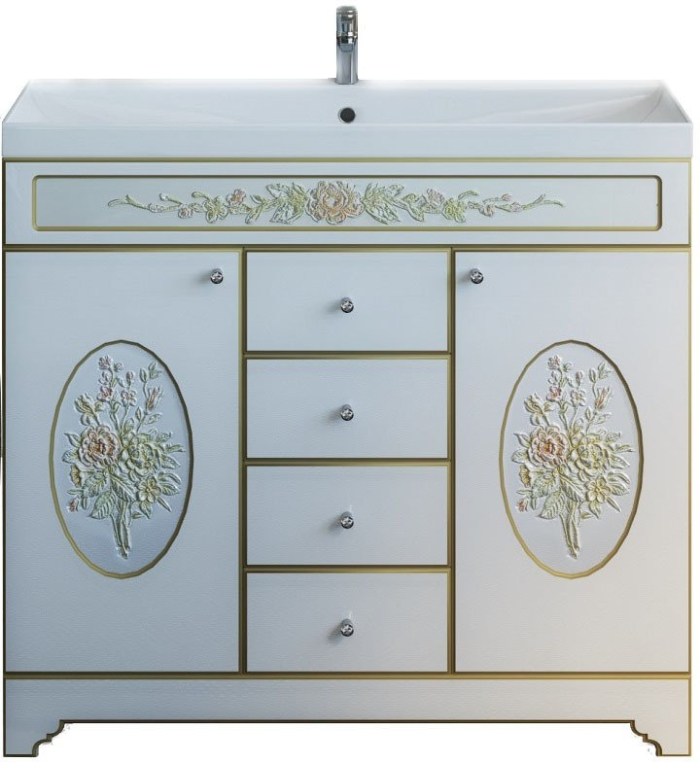 Тумба под раковину Misty Milano Л-Мил01120-0134Я белая с патиной