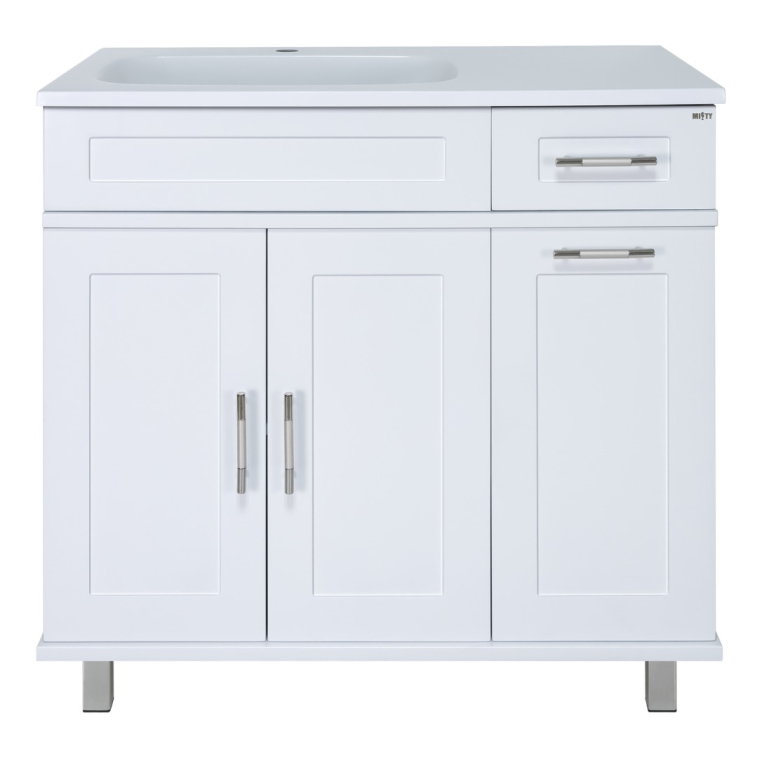 Тумба под раковину Misty Купер-90 П-Куп01090-012БкЛ с Б/К, левая