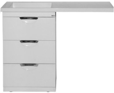 Тумба под стиральную машину с 3 ящиками Misty Куба 50 П-Куб01050-0113Я белая эмаль