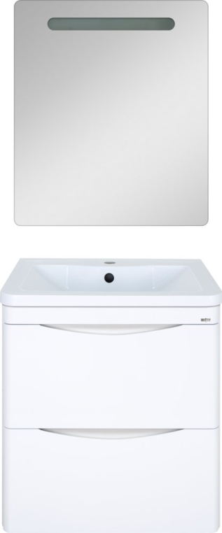 Комплект мебели Misty Атлантик 60 подвесная. белая (П-Атл-01060-011П2Я+4623723685659+П-Ири04060-01СвЛ)