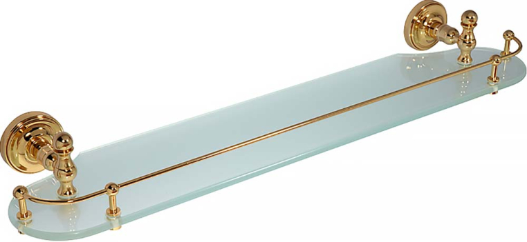 Полка c галереей Migliore Mirella 17327 стекло матовое/золото L58 см