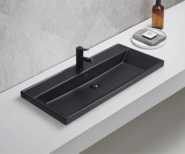 Раковина Gid Bm5510s 72204 встраиваемая сверху черная матовая 101x46.5x15