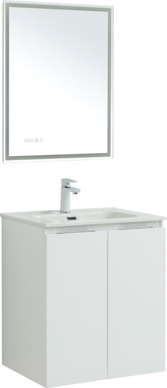 Комплект мебели Aquanet Алвита new 60 подвесная, белая матовая, с дверками (00277522+812-60+183994)