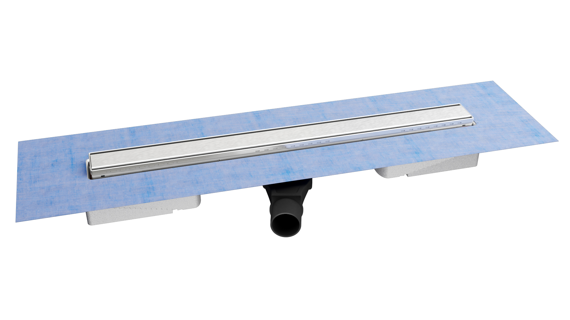 Желоб BERGES водосток В1 Keramik 300, матовый хром, S-сифон D50 H60 боковой