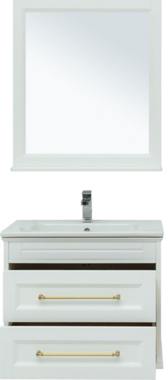 Мебель для ванной Aquanet Бостон М 80 белый (ручки золото, раковина Эйфория) 00281191