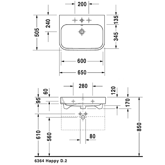 Раковина Duravit Happy D.2 2318650000 65 см