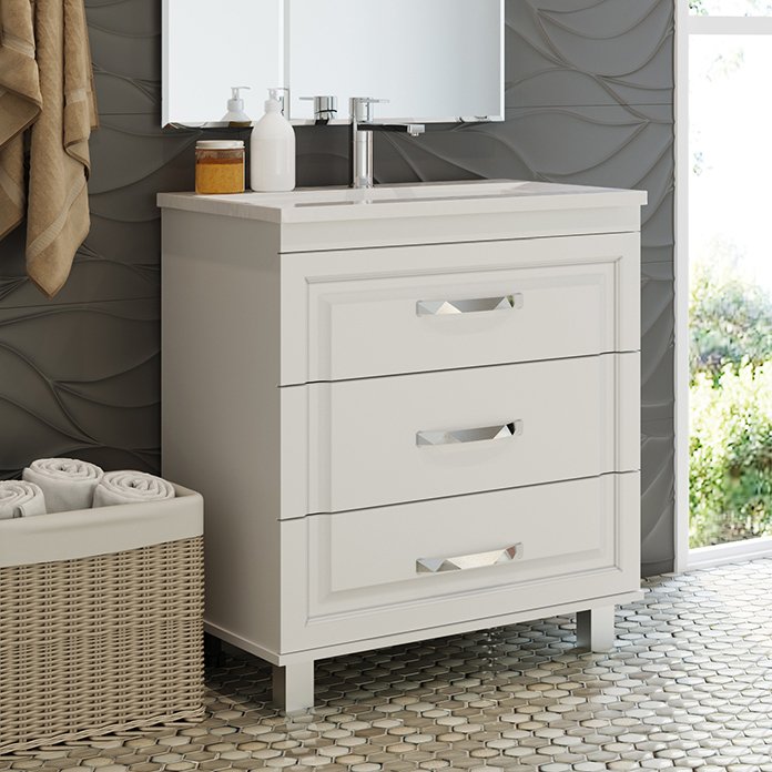 Тумба под раковину Misty Терра 70 белая (П-Тер01070-0113Я)