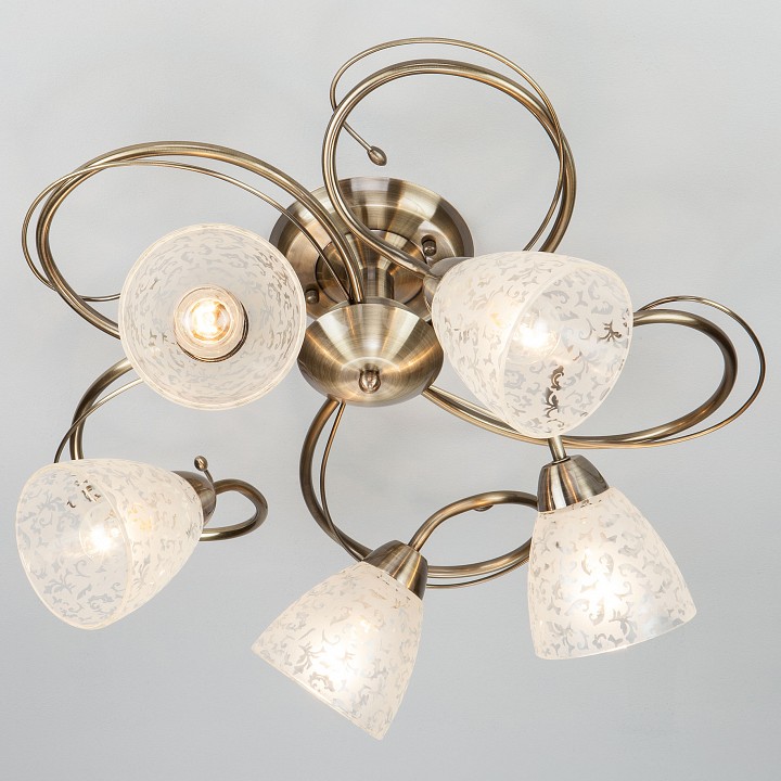 Люстра на штанге Eurosvet Natalie 30130/5 античная бронза