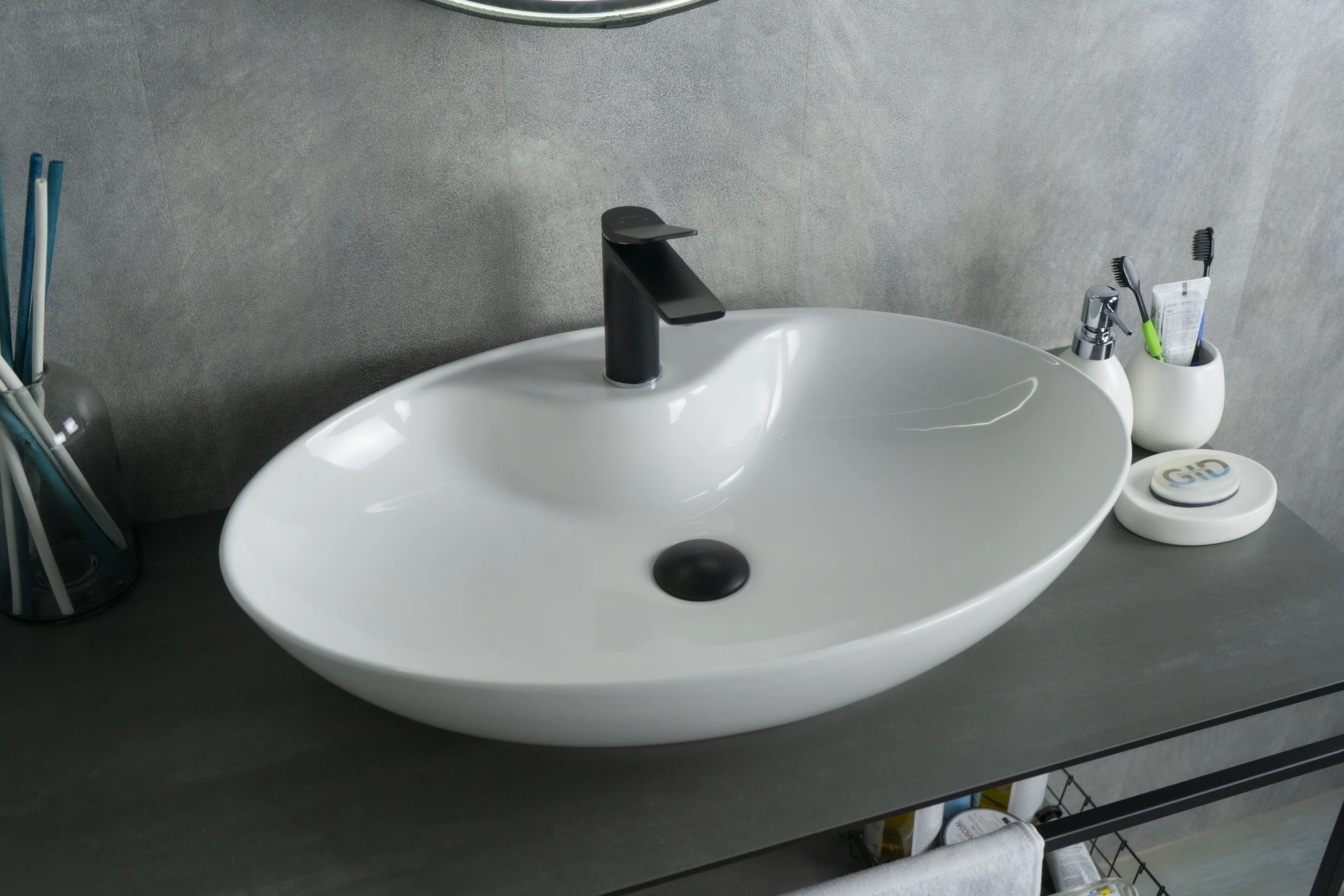 Раковина Gid N9438 51151 накладная белая 65x43x12