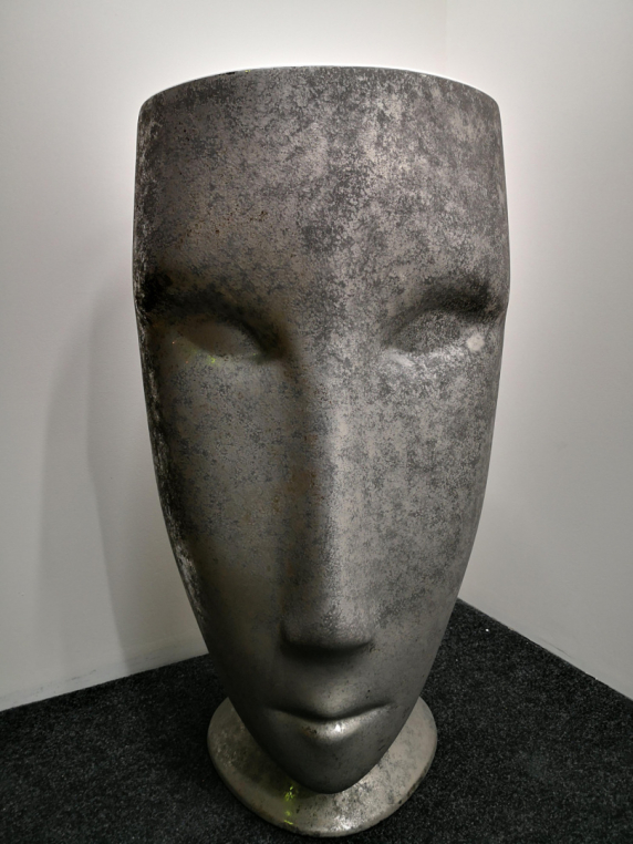 Раковина Kerasan Artwork 45x51x94.5 см, свободностоящая "MOLOCO", слив в стену, белый/античная платина 474060