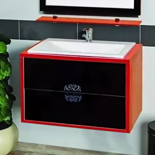 Тумба подвесная Misty Бостон Л-Бос00979-2710По с двумя ящиками черно-красная