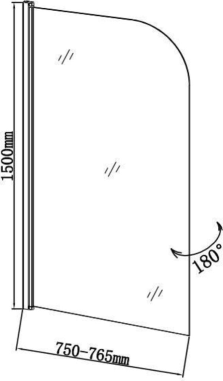 Шторка для ванны Aquanet SG-750, прозрачное стекло