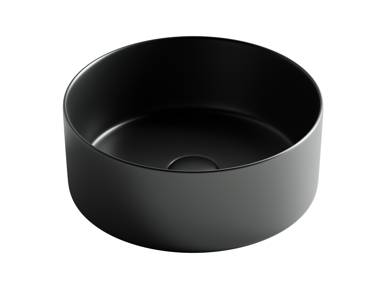 Умывальник чаша накладная круглая (цвет Черный Матовый) Element 358x358x137мм