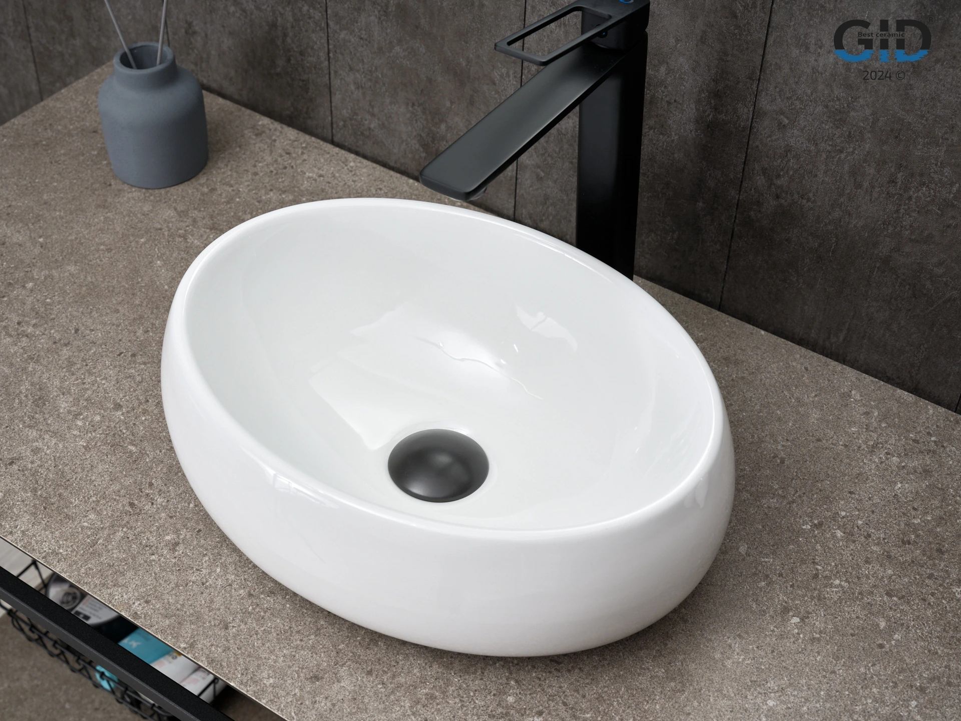 Раковина Gid N9030ds 51235 накладная белая 40x30x13.5