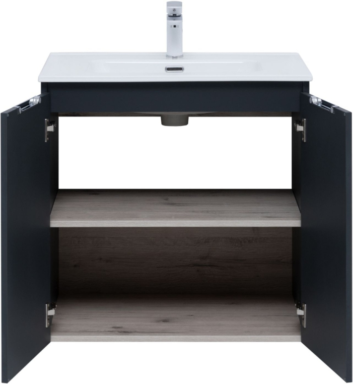 Тумба под раковину Aquanet Алвита New 70 2 дверцы, антрацит 00303904