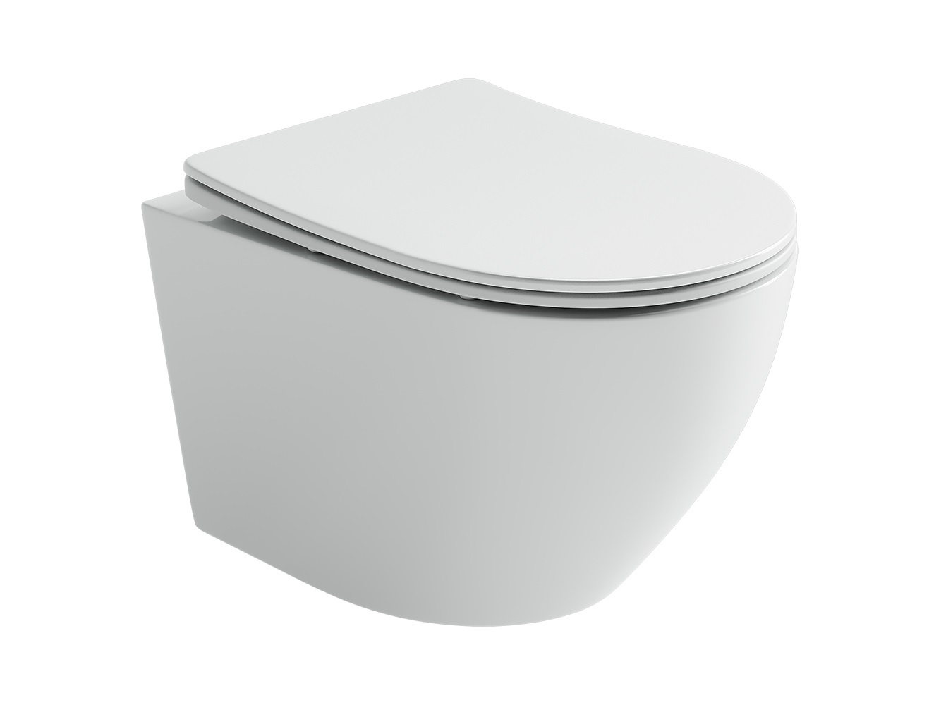 Подвесной унитаз Uno Rimless, глубокий смыв, с крепежом для полностью скрытого монтажа, ультратонким сидением из дюропласта и крышкой с функцией плавного закрытия, цвет белый