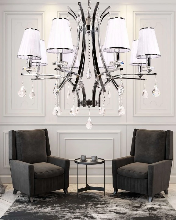 Подвесная люстра LUMINA DECO Glamour LDP 66247-8 WT+CHR