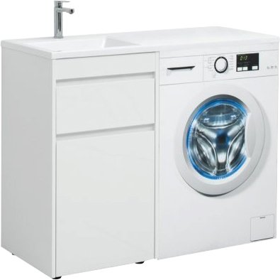 Тумба с раковиной Aquanet Токио 58 1 ящик, с бельевой корзиной (00239290+00235499)