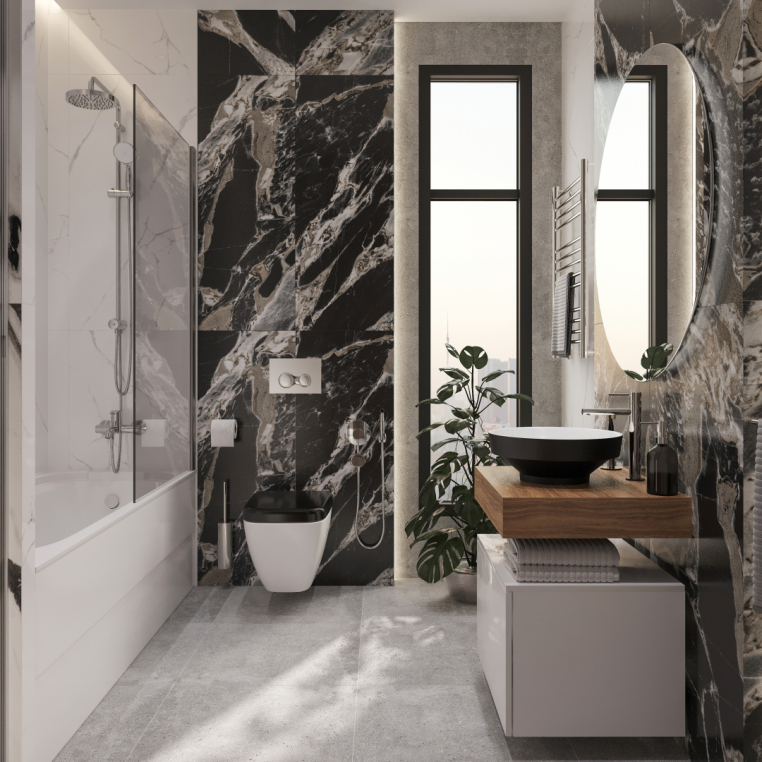 Мебель для ванной Stworki Ольборг 60 столешница дуб французский, без отверстий, с тумбой 60, с раковиной Vitra Water jewels