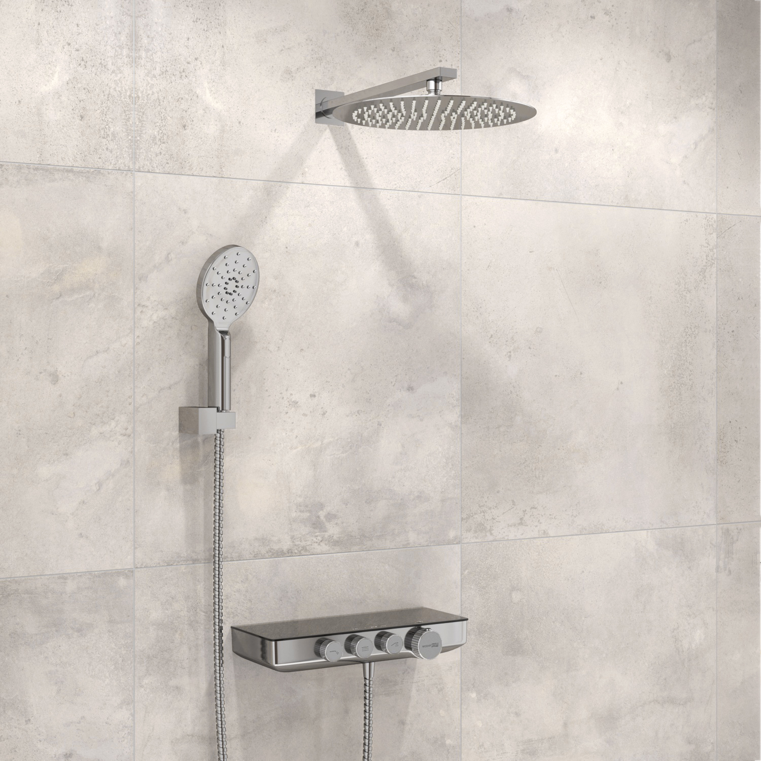 A7499.090.116.010.127.011 Thermo Встраиваемый комплект для душа с верхней душевой насадкой и лейкой