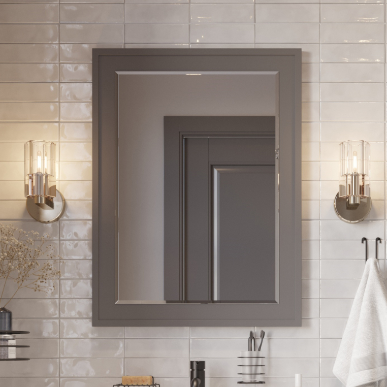 Зеркало Stworki Хадстен 80 серое, прямоугольное, настенное (С16829)