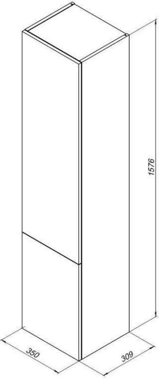 Шкаф-пенал для ванной Aquanet Алвита 35 L серый антрацит 00249618